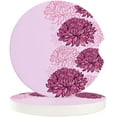 thumbnail image 1 of RYLABLUE Romantic Pink Chrysanthemum Set of 6 Car Coaster for Drinks, Absorbent Ceramic Stone Coasters Cup Mat with Cork Base for Home Kitchen Room Coffee Table Bar Decor, 1 of 5