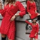thumbnail image 2 of Vestido de mujer con volantes y manga de burbuja de punto ondulado con cuello en V y cintura alta para mujer Fridja  nbo3361, 2 of 9