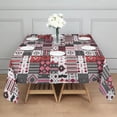 thumbnail image 3 of Red Ethnic Geometric Patchwork Pattern Square Tablecloth,Waterproof Square Table Cover,Wipeable Spillproof Washable Table Cover for Home Kitchen Party Decor 60"x60"(152x152cm), 3 of 6