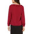 thumbnail image 3 of Unique Bargains Women's Ruffle V Neck Office Button Front Vintage Blouse, 3 of 5