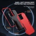 thumbnail image 4 of Dteck Case for iPhone 16 Pro, Heavy Duty Shockproof Protective Three Layers Phone Bumper Cover with Full Body Rubber Armor Bumper Dropproof Protection for iPhone 16 Pro,Red+Black, 4 of 5