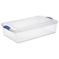 thumbnail image 1 of Sterilite 32 Liter Latch Box, Clear Plastic Storage Bin with Lid, Blue Latch, 1 of 6