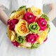 thumbnail image 2 of Artificial Colorful Rose Wedding Bridal Bouquet Romantic Bride Holding Flowers DIY Bridesmaid Bouquets Valentine's Day Decoration, 2 of 4