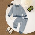 thumbnail image 2 of Gerichy Baby Boy Clothes Toddler Fall Winter Outfit Sweatshirt Toddler Boy Striped Clothes 3 6 12 18 24 Months 2 3T 4T Pant Set, 2 of 5