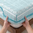 thumbnail image 3 of King Size Fitted Sheet Set - Mint Green Botanical 3 Piece Bedding Sets 16" Deep Pocket Fitted Sheet with 2 Pillowcases, Vintage Florals Geometric Minimalist Brushed Microfiber Hotel Luxury Bed Sheets, 3 of 9