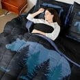 thumbnail image 4 of Homewish Adult Wildlife Bear Twin Bedding Sets 7-Piece, Rustic Lodge Cabin Bedding Comforter Set, Animal Wildlife Reversible Sheet Sets, Breathable Home Decor, 4 of 7