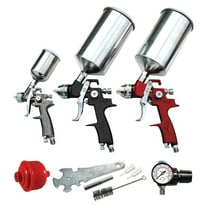 HVLP Spray Gun Set - ATD Tools 9-Piece Kit - 1.8mm, 1.4mm, 1.0mm Guns - Professional Air Spray System with Regulator & Accessories