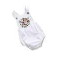 thumbnail image 3 of Caoirhny Infant Sleeveless Romper with Flower Embroidery, Bottom Button Adjustable Shoulder Strap Summer Clothing, 3 of 9
