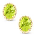 thumbnail image 3 of Gem Stone King 2.20 Ct Oval 8x6mm Yellow Lemon Quartz 14K Yellow Gold Stud Earrings for Women Men, 3 of 5