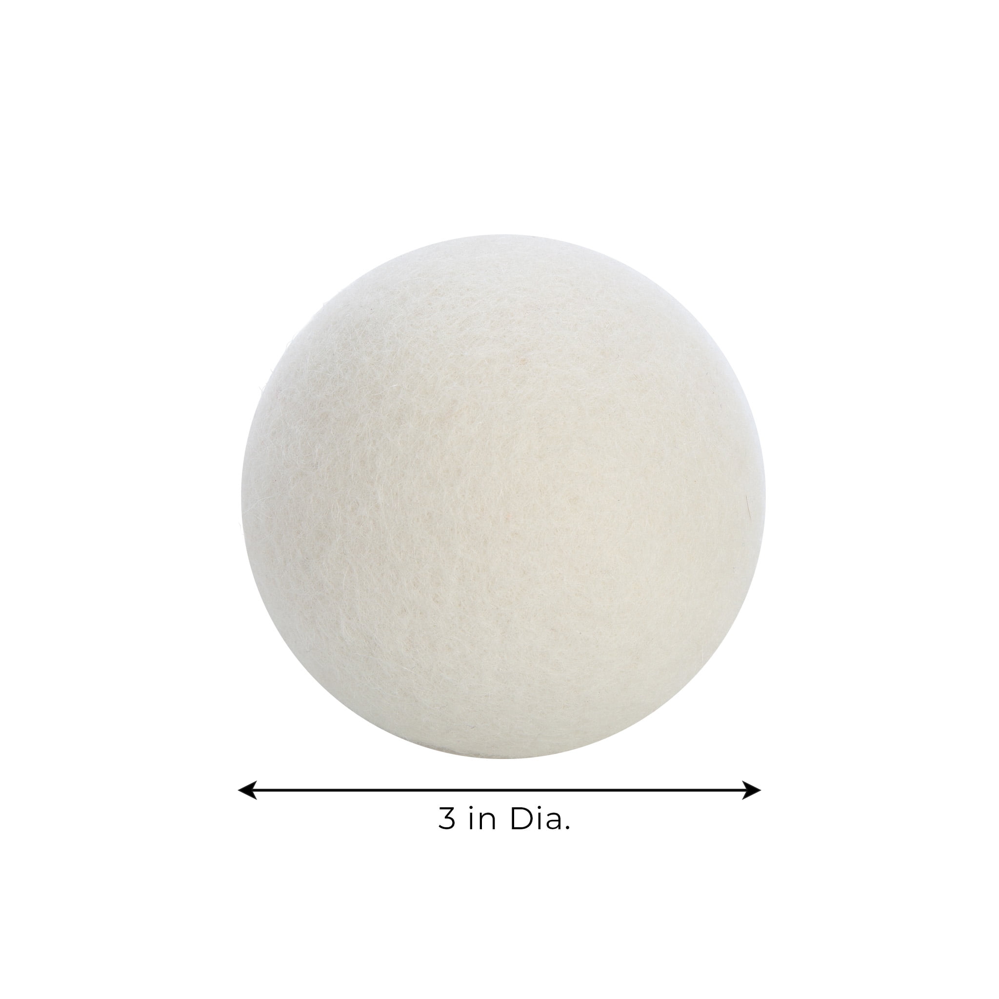 Smart Design Wool Dryer Balls - Natural Eco Fabric Softener - Eliminates Wrinkles & Reduces Static - Set of 3 - White