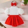 thumbnail image 6 of mgoYE Baby Girl Clothes Newborn Short Sleeve Romper One Piece Jumpsuit Summer Infant Outfits 0 3 6 9 12 18 Months with Headband(Red,6-9 Months), 6 of 9