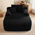 thumbnail image 2 of FFH Plush Chaise Lounge Chair Indoor, Boneless Sleeper Sofa Bed, No Assembly Required, Black, 2 of 6