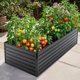 thumbnail image 5 of 8x4x2 FT Metal Raised Garden Bed Outdoor Reinforced Galvanized Rustproof Colored Steel Planter Boxes, Large Metal Raised Garden Beds for Vegetables, Raised Beds for Growing Flowers, Herbs,Succulents, 5 of 9
