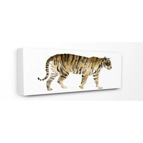 Stupell Industries Tiger Prowl Large Cat Animal Watercolor Painting Canvas Wall Art, 13 x 30, byVictoria Borges