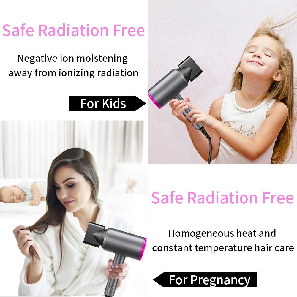 1800W Professional Hair Dryer with Diffuser Ionic Conditioning - Powerful, Fast Hairdryer Blow Dryer,AC Motor Heat Hot and Cold Wind Constant Temperature Hair Care Without Damaging Hair - image 4 of 6