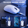 thumbnail image 2 of ATTACK SHARK X8PPO 8K Mouse for Large Hand, 55g SUPERLIGHT, PixArt PAW3395PRO Gaming Sensor, BT/2.4G Wireless/Wired, 6 Adjustable DPI up to 40000, 500mAh Battery (White), 2 of 8