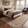 thumbnail image 4 of GENIMO 2'x7' Runner Rug, Machine Washable Non Slip Low Pile Hallway Runner Rug for Kitchen Laundry Room, Traditional Persian Diamond, Terracotta Beige, 4 of 5