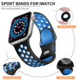 thumbnail image 2 of ZYX Breathable Sport Band for Apple Watch, Two-Tone Silicone Replacement Strap with Air Holes, Black/Blue, 38/40/41/42mm-Series 11 10, 2 of 6