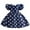 Blue, variant on Diufon Cotton Babys Dresses Polka Dot Printed A-Line Dress Round Neck Puff Short Sleeve Dress