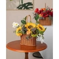 thumbnail image 5 of 12 Pcs Artificial Fake Sunflowers with Long Stems for Outdoor, 18" Silk Faux Plants Sunflowers Bulk for Outdoors Planters, Home Living Room Office Garden Wedding Party Decorations (Gold), 5 of 7