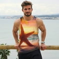thumbnail image 6 of Yiaed Starfish Sunset Sea Beach Print Mens Compression Shirt Slimming Body Shaper Vest Workout Tank Tops Abs Abdomen Undershirts-Medium, 6 of 7