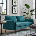 thumbnail image 2 of Modern Contemporary Urban Design Living Room Lounge Club Lobby Sofa, Fabric, Aqua Blue, 2 of 8