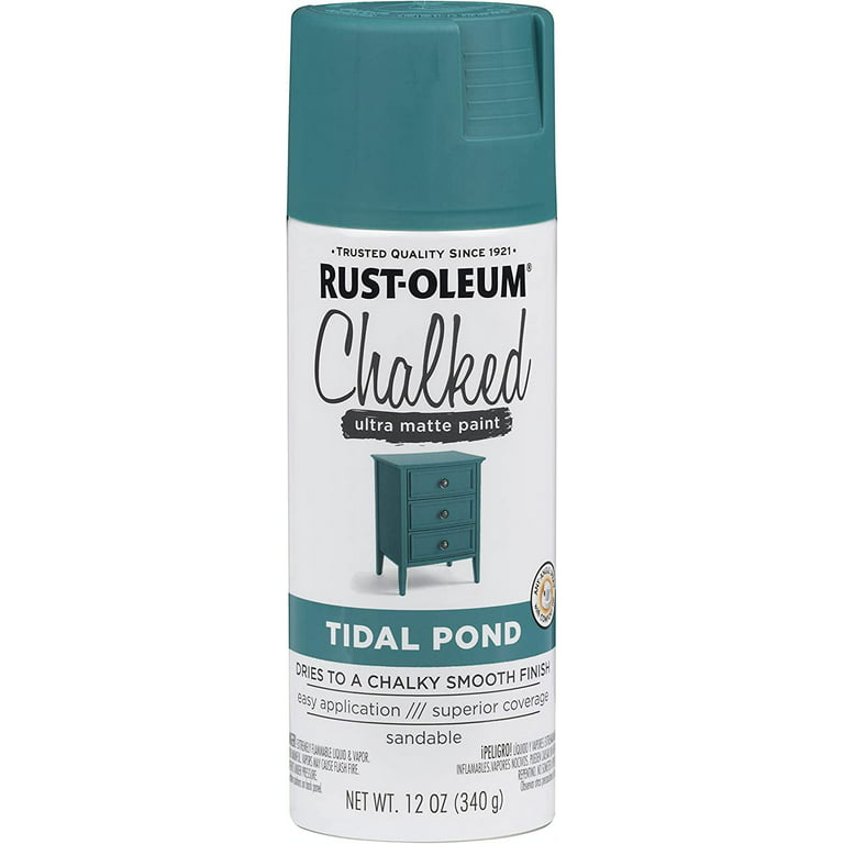 Rust-Oleum 302597 Chalked Ultra Matte Spray Paint, Tidal Pond, 12 oz