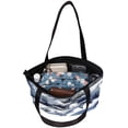 thumbnail image 5 of Shark Canvas Leather Mix Hand-Held Bag, Twill Sponge Jeanette, 30x10.5x39cm/11.8x4.1x15.4in, 5 of 5