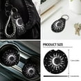 thumbnail image 7 of XYZCANDO Sun Moon Print Fender Cover Keychain Seat Belt Cover Armrest Cover Steering Wheel Cover Car Cushion Cover Car Coasters Trash Can Lipstick Cover Handbrake Cover Fashion, 7 of 7