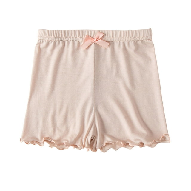 Plebaso Girls Pants Elastic Waist Bow Casual Solid Color Pajama Shorts Baby Clothes
