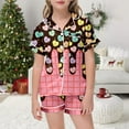 thumbnail image 2 of oqasdz Girls Clothes Ice Cream Print Pajama Set Short Sleeve Lapel Button Shirts and Shorts Sleepwear Home Outfit for Kids Nightwear Relaxed Soft Durable Fashion Daily Streetwear, 2 of 4