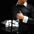 thumbnail image 2 of 2Pcs Cufflinks and Cuff Studs Classic Wedding Cuff Links for Groom Tuxedo Shirts Formal Business Jewelry, 2 of 7