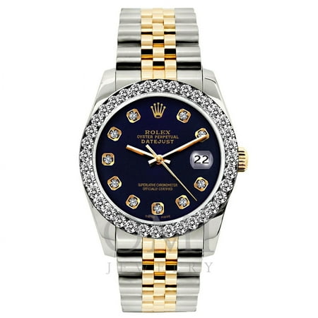Rolex Datejust Watch, 26mm, Yellow Gold and Stainless Steel Bracelet Purple Dial w/ Diamond Bezel, Rolex, Adult, Female