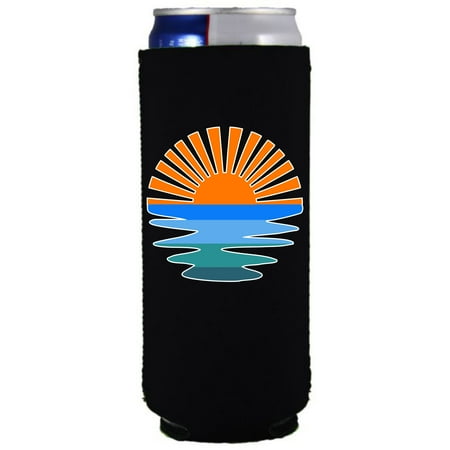 

Retro Sunset Slim Can Coolie (Black)