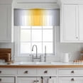 thumbnail image 3 of Orange Grey White Valance Curtains for Kitchen/Living Room/Bathroom/Bedroom Window, Rod Pocket Small Topper Half Short Window Curtains Voile Sheer Scarf, Farmhouse Ombre Color Modern Simple 42"x18", 3 of 8