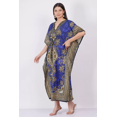 thumbnail image 3 of Women’s Long Polyester Kaftan Maxi Dress Kimono Sleeve Tunic Top Cover Up, One Size Royal Blue, 3 of 5