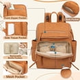 thumbnail image 3 of Mochila Omanmoli de piel grande para pañales con bolsas y almohadilla, 3 of 6