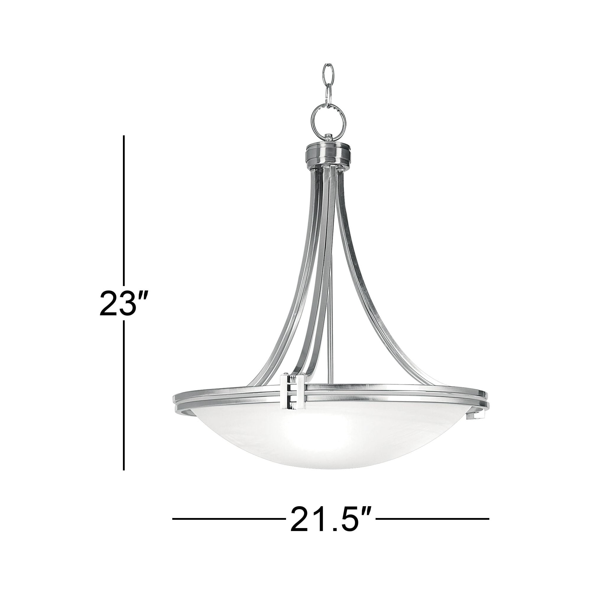 Possini Euro Design Deco Brushed Nickel Pendant Chandelier 21 1/2" Wide Modern White Marbled Bowl Glass 3-Light Fixture for Dining Room Kitchen Island