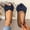 Navy, variant on Women Shoes for Women Casual Dress Slip On Loafers for Women Peep Open Toe Bow Decor Comfortable Flat Shoes Wide Width Friendly Suede Soft Sole Walking Womens Flats Daily Wear Women Flat Shoes