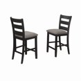 thumbnail image 2 of Classic 7PC Wooden Counter Dining Set, Butterfly Leaf Expandable Dining Table, Counter Height Chairs, Black/Brown, 2 of 2