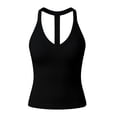 thumbnail image 6 of Built in Bra Tank Tops for Women,spaghetti Strap Tank Top Slimming Tank Tops for Women Low Cut Tank Tops for Women Active Tops Sports Tank Tops Bra Tops for Women Workout Tops,Black,XL, 6 of 7