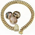 thumbnail image 1 of Aiyidi Collar De Cadena De Perro Dorado De Acero Inoxidable Con Cierre De Circonita, Collar De Lujo Para Perro De 0.551 In, Collar De Cadena Cubana Resistente Para Perros Pequeños, Medianos Y Grandes, 1 of 1