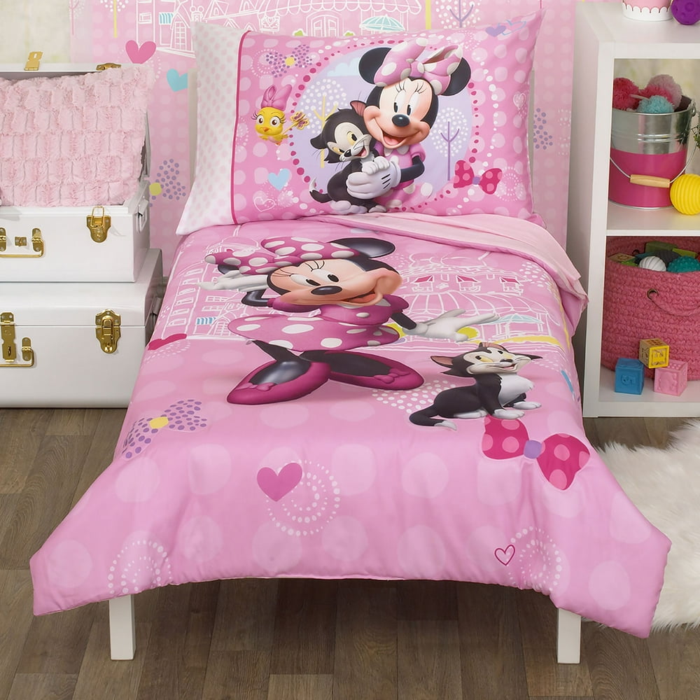 Disney Minnie Mouse Helping Friends 4 Piece Toddler Bedding set
