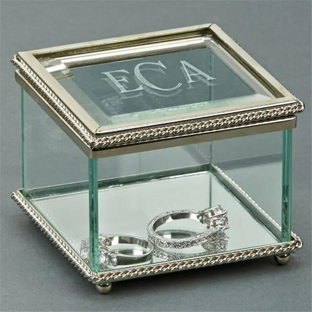 Creative Gifts International 003610 3.25 in. Glass Square Hinged Box
