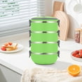 thumbnail image 2 of PEONAVET Bento Boxes Four Layer Portable Lunch Box Circular Fresh-keeping Box Stainless Steel Insulated Student Office Worker Lunch Box Bento Boxes, 2 of 2