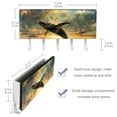 thumbnail image 3 of PhooArto Key Holder for Wall Decorative with 5 Key Hooks, Sunset Whale Sea Pattern Holders Wall Mount Organizer with Mail Key Rack, Self Adhesive, 3 of 7