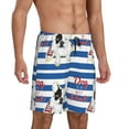 thumbnail image 2 of Kdxio Bulldog Friend Print Mens Sleep Shorts Bottoms Soft Comfy Pajama Wear Pants with Drawstring Pockets, 2 of 7