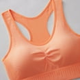 thumbnail image 4 of BLTIBY Women Sports Bra Seamless Comfort Shapewear Adjustable Strap Bralettes Vest Style Athletic Wireless Wrap Chest for Yoga Fitness Exercise Orange Free Size, 4 of 5