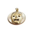 thumbnail image 5 of 14k yellow gold cry later sad face mask drama theater act pendant jewelry 2.5g, 5 of 12