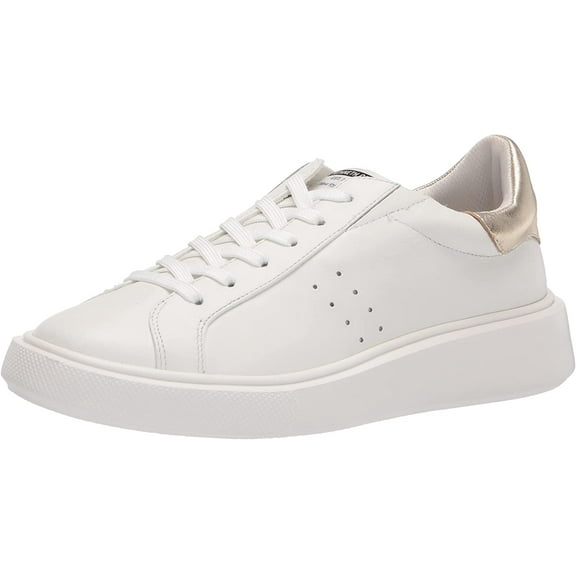 Kenneth Cole New York Womens Kam Platform Lace Up Sneaker 6 White/Shiny Light Gold